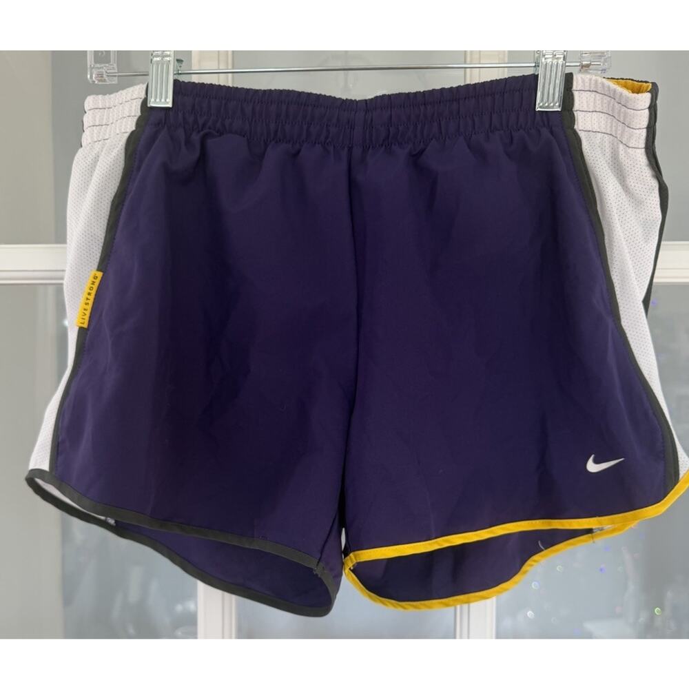 Nike Women's Dri-fit Tempo Livestrong Running Brief Lined Shorts‎ Purple Medium